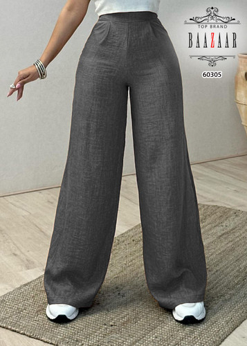 شلوار بگ جلو پیله دار لنین شانتون فوق العاده خنک و شیک در دو سایز ۳۶ تا ۴۴