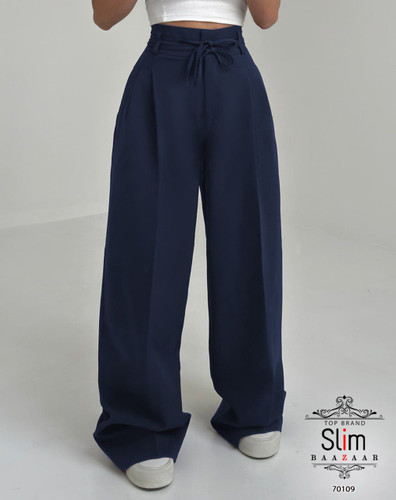 شلوار سوپر بگ کرپ مازراتی کمر دو بندی شیک