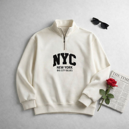 دورس نیم زیپ کرکی چاپ NYC اسپرت زنانه و مردانه