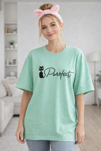 تیشرت پنبه سوپر خارجی طرح گربه سیاه رنگبندی عالی
