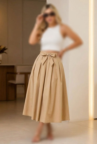 دامن کمر پاپیونی لینن ترک