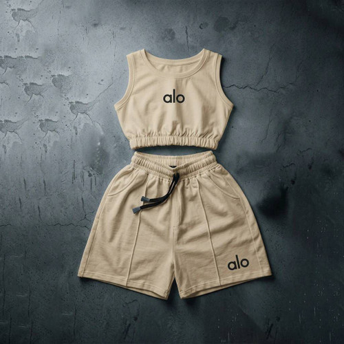 نیم تنه و شلوارک خطدار alo